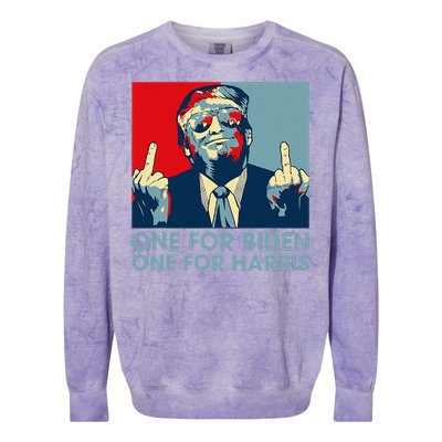 Trump Middle Finger Biden Harris Republican Colorblast Crewneck Sweatshirt