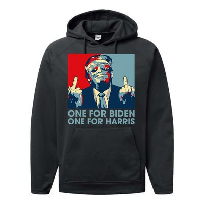 Trump Middle Finger Biden Harris Republican Performance Fleece Hoodie