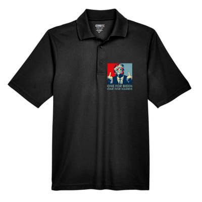 Trump Middle Finger Biden Harris Republican Men's Origin Performance Pique Polo