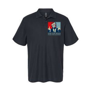 Trump Middle Finger Biden Harris Republican Softstyle Adult Sport Polo