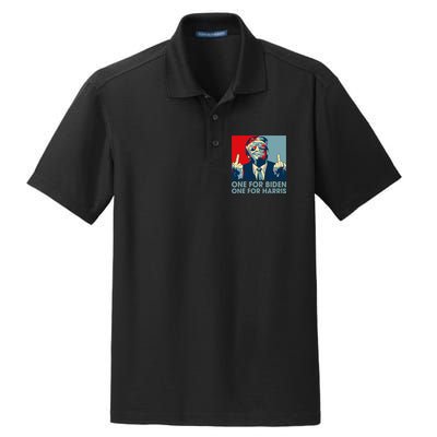 Trump Middle Finger Biden Harris Republican Dry Zone Grid Polo