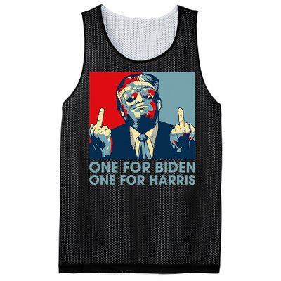 Trump Middle Finger Biden Harris Republican Mesh Reversible Basketball Jersey Tank