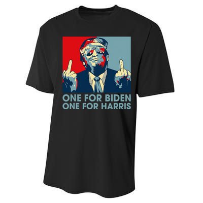 Trump Middle Finger Biden Harris Republican Performance Sprint T-Shirt