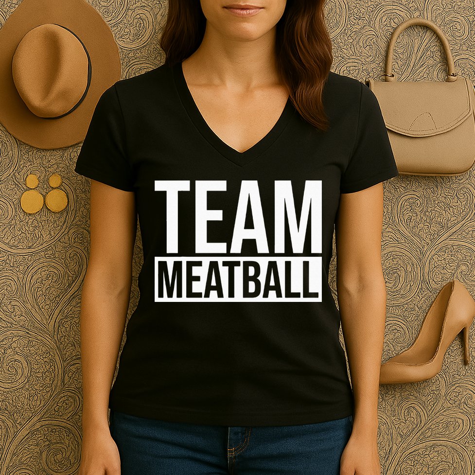 Team Meatball Funny Meatball Maker Lover Women's V-Neck T-Shirt
