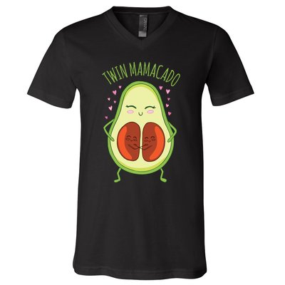 Twin Mamacado Funny Avocado V-Neck T-Shirt