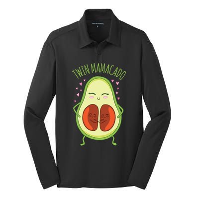 Twin Mamacado Funny Avocado Silk Touch Performance Long Sleeve Polo