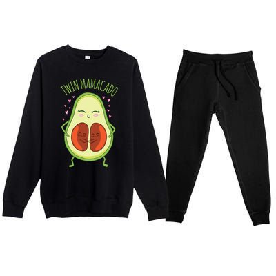 Twin Mamacado Funny Avocado Premium Crewneck Sweatsuit Set