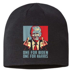 Trump Middle Finger Biden Harris Republican American Flag Sustainable Beanie