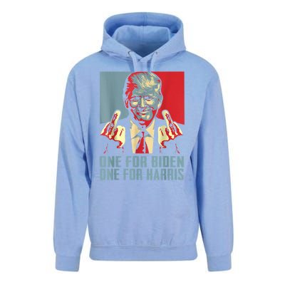 Trump Middle Finger Biden Harris Republican American Flag Unisex Surf Hoodie