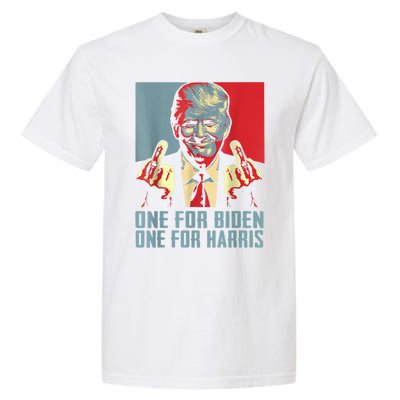 Trump Middle Finger Biden Harris Republican American Flag Garment-Dyed Heavyweight T-Shirt