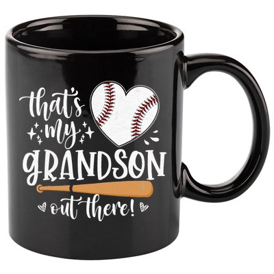That's My Grandson Out There Baseball Grandma Mother's Day 11oz C Handle Ceramic Mug