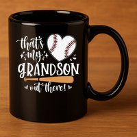 That's My Grandson Out There Baseball Grandma Mother's Day 11oz C Handle Ceramic Mug
