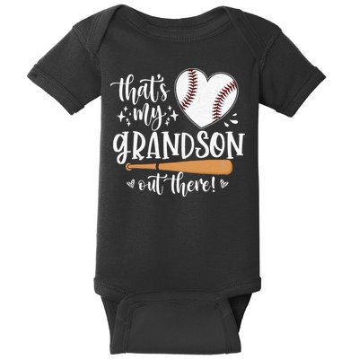 That's My Grandson Out There Baseball Grandma Mother's Day Baby Bodysuit