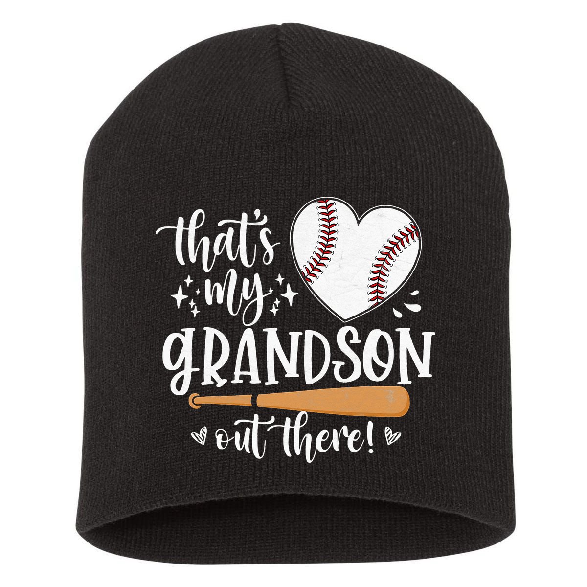 That's My Grandson Out There Baseball Grandma Mother's Day Short Acrylic Beanie