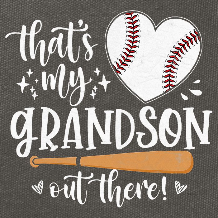 That's My Grandson Out There Baseball Grandma Mother's Day Cotton Canvas Backpack