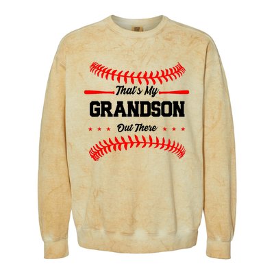 ThatS My Grandson Out There Wo Baseball Grandma Colorblast Crewneck Sweatshirt