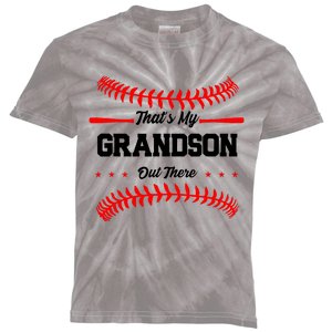 ThatS My Grandson Out There Wo Baseball Grandma Kids Tie-Dye T-Shirt