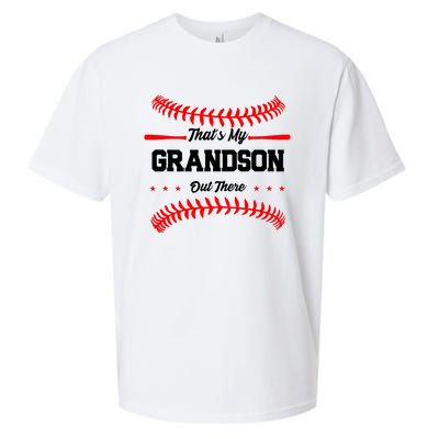 ThatS My Grandson Out There Wo Baseball Grandma Sueded Cloud Jersey T-Shirt