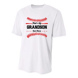 ThatS My Grandson Out There Wo Baseball Grandma Youth Performance Sprint T-Shirt