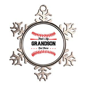 ThatS My Grandson Out There Wo Baseball Grandma Metallic Star Ornament