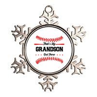 ThatS My Grandson Out There Wo Baseball Grandma Metallic Star Ornament