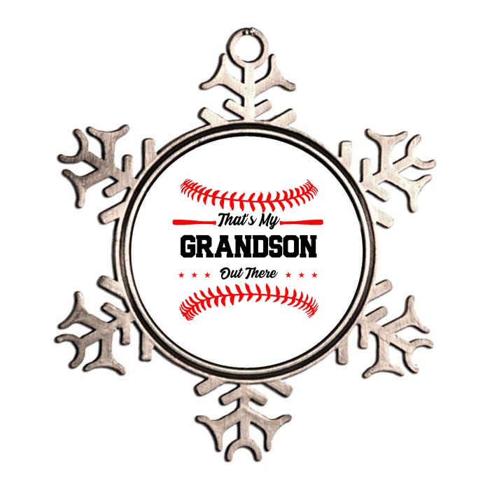 ThatS My Grandson Out There Wo Baseball Grandma Metallic Star Ornament