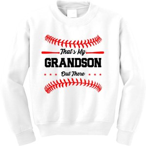 ThatS My Grandson Out There Wo Baseball Grandma Kids Sweatshirt