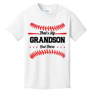 ThatS My Grandson Out There Wo Baseball Grandma Kids T-Shirt