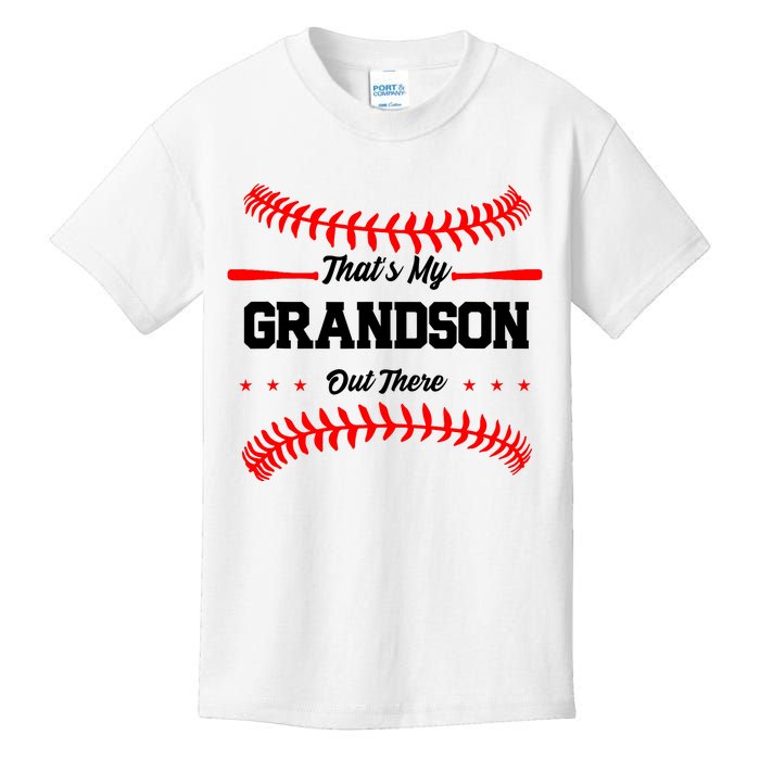 ThatS My Grandson Out There Wo Baseball Grandma Kids T-Shirt