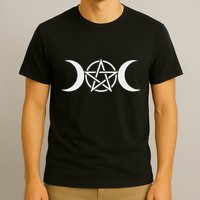 Triple Moon Goddess Pentacle Pagan Wiccan T-Shirt