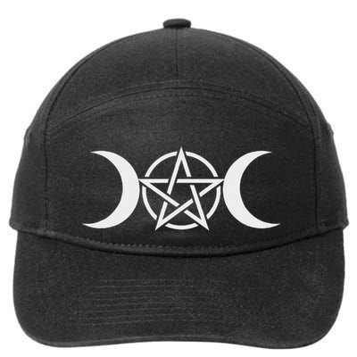 Triple Moon Goddess Pentacle Pagan Wiccan 7-Panel Snapback Hat