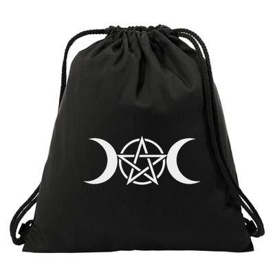 Triple Moon Goddess Pentacle Pagan Wiccan Drawstring Bag