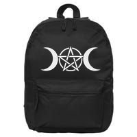 Triple Moon Goddess Pentacle Pagan Wiccan 16 in Basic Backpack
