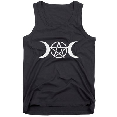 Triple Moon Goddess Pentacle Pagan Wiccan Tank Top
