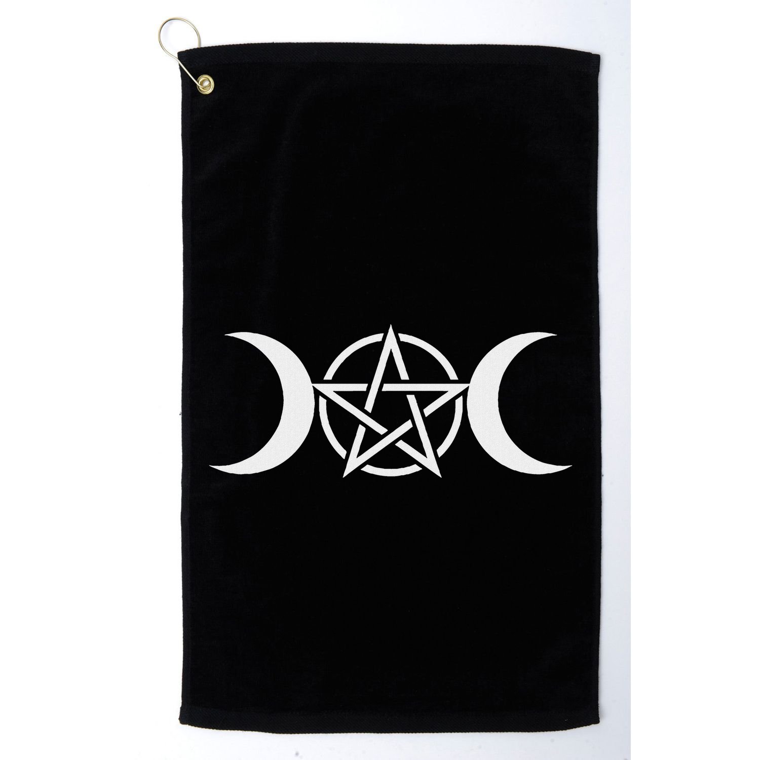 Triple Moon Goddess Pentacle Pagan Wiccan Golf Towel