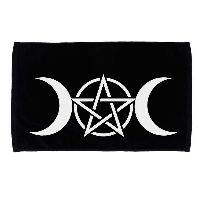 Triple Moon Goddess Pentacle Pagan Wiccan Microfiber Hand Towel