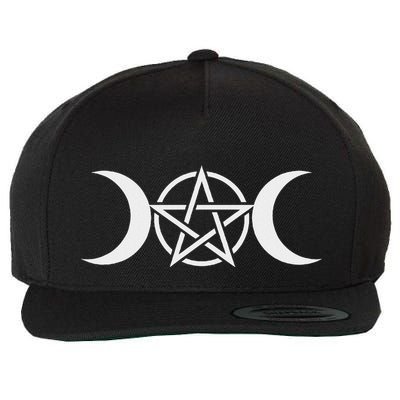 Triple Moon Goddess Pentacle Pagan Wiccan Wool Snapback Cap