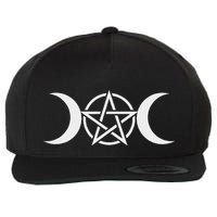 Triple Moon Goddess Pentacle Pagan Wiccan Wool Snapback Cap