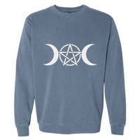 Triple Moon Goddess Pentacle Pagan Wiccan Garment-Dyed Sweatshirt