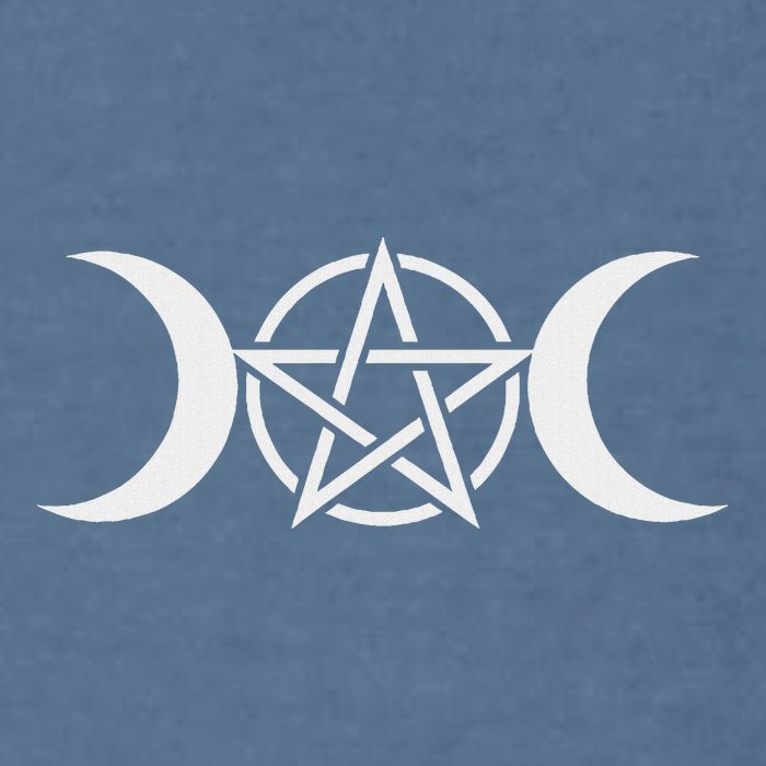 Triple Moon Goddess Pentacle Pagan Wiccan Garment-Dyed Sweatshirt