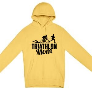 Triathlon Mom Gift Cycling Running Swimming Triathlete Meaningful Gift Premium Pullover Hoodie