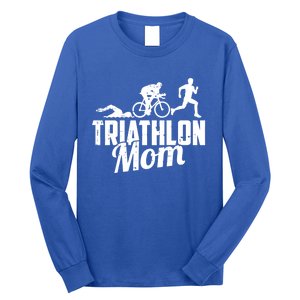 Triathlon Mom Gift Cycling Running Swimming Triathlete Meaningful Gift Long Sleeve Shirt