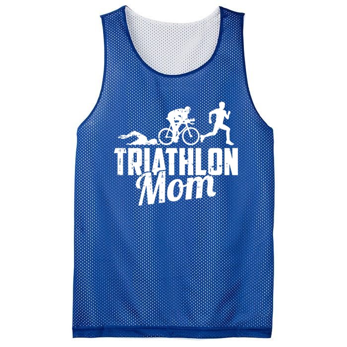 Triathlon Mom Gift Cycling Running Swimming Triathlete Meaningful Gift Mesh Reversible Basketball Jersey Tank