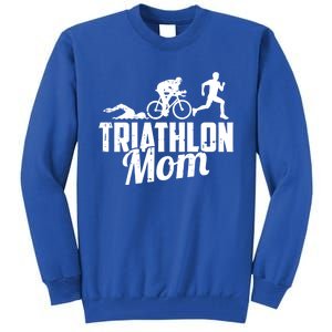 Triathlon Mom Gift Cycling Running Swimming Triathlete Meaningful Gift Tall Sweatshirt