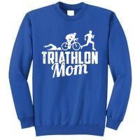 Triathlon Mom Gift Cycling Running Swimming Triathlete Meaningful Gift Tall Sweatshirt