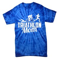 Triathlon Mom Gift Cycling Running Swimming Triathlete Meaningful Gift Tie-Dye T-Shirt