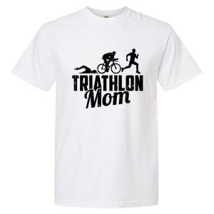 Triathlon Mom Gift Cycling Running Swimming Triathlete Meaningful Gift Garment-Dyed Heavyweight T-Shirt