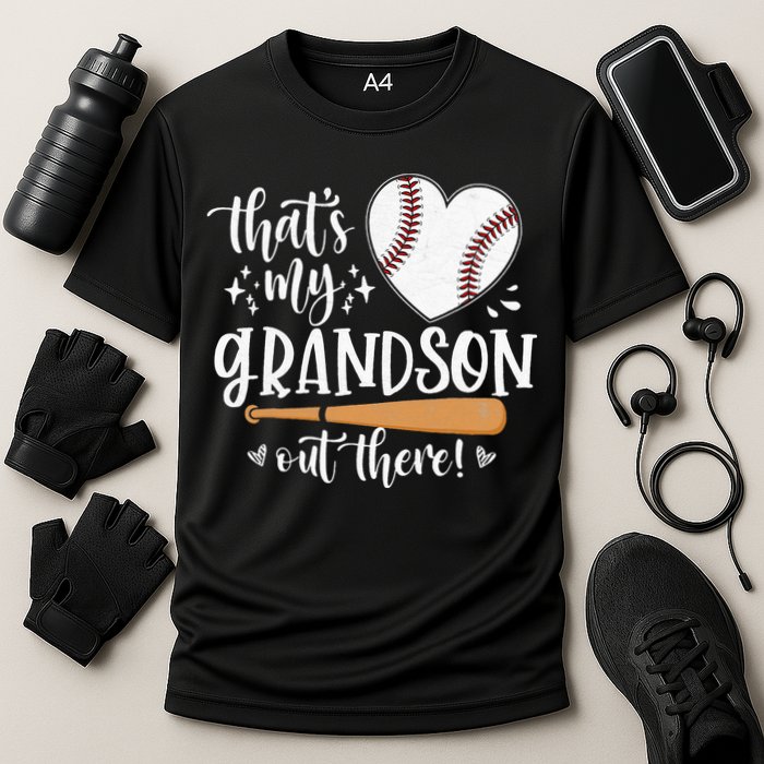 That's My Grandson Out There Baseball Grandma Mother's Day Cooling Performance Crew T-Shirt