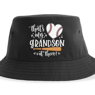 That's My Grandson Out There Baseball Grandma Mother's Day Sustainable Bucket Hat