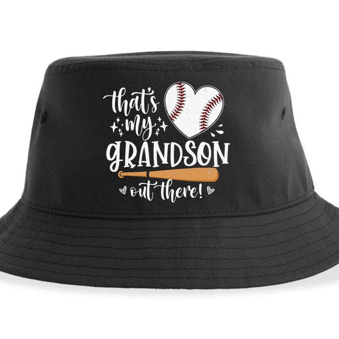 That's My Grandson Out There Baseball Grandma Mother's Day Sustainable Bucket Hat